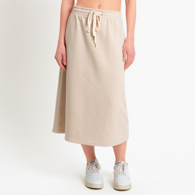 Tensione in-Gonna felpa elastico in vita - beige