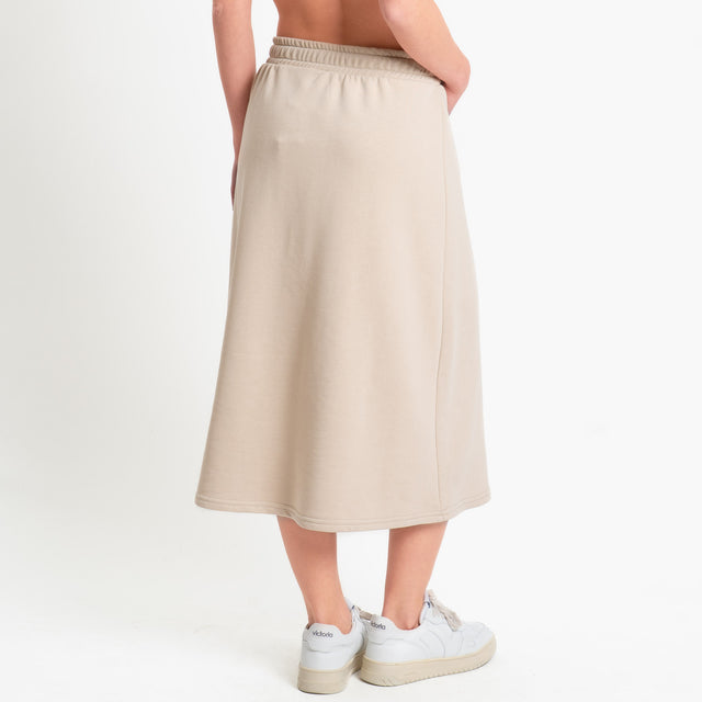 Tensione in-Gonna felpa elastico in vita - beige