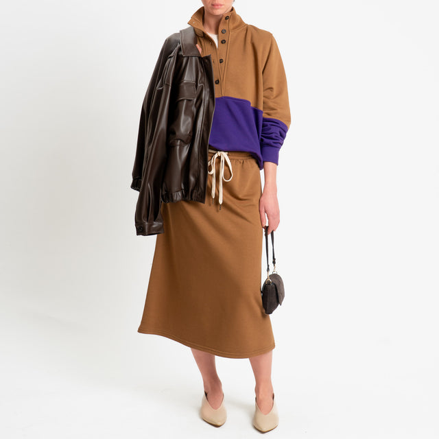 Tensione in-Gonna felpa elastico in vita - tabacco