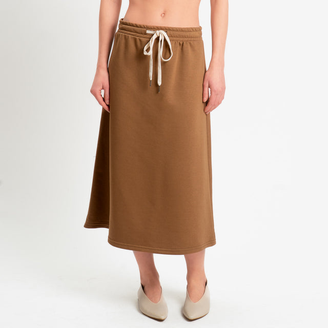 Tensione in-Gonna felpa elastico in vita - tabacco