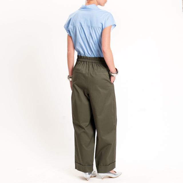 Tensione in-Tuta smanicata con applicazione - celeste/militare