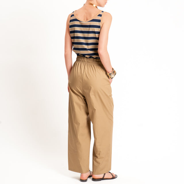 Tensione in-Tuta righe doppio tessuto - beige/blu/beige