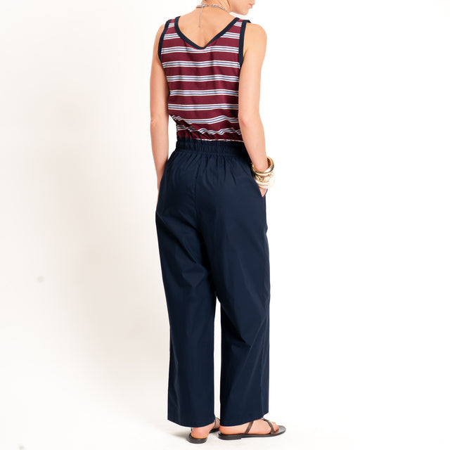 Tensione in-Tuta righe doppio tessuto - bordeaux/celeste/blu