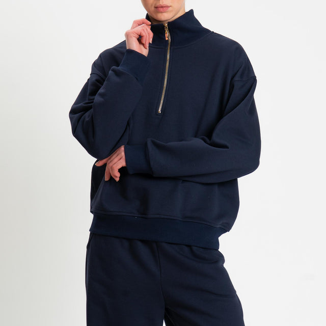 Tensione in-Felpa zip jumper - blu