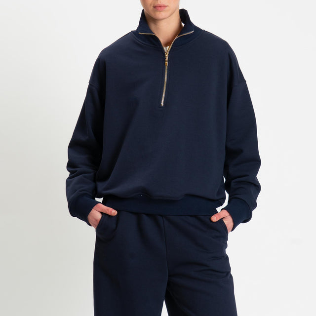 Tensione in-Felpa zip jumper - blu