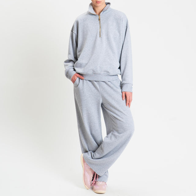 Tensione in-Felpa zip jumper - grigio