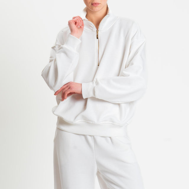 Tensione in-Felpa zip jumper - panna