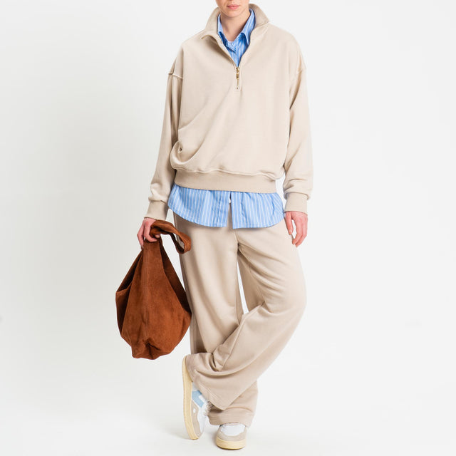 Tensione in-Felpa zip jumper - beige