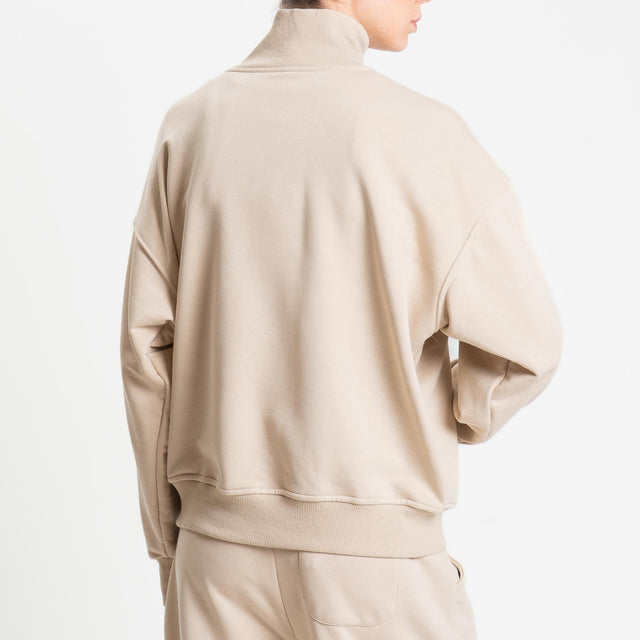 Tensione in-Felpa zip jumper - beige