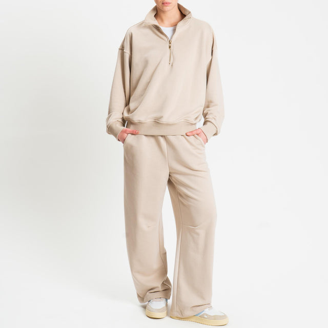 Tensione in-Felpa zip jumper - beige