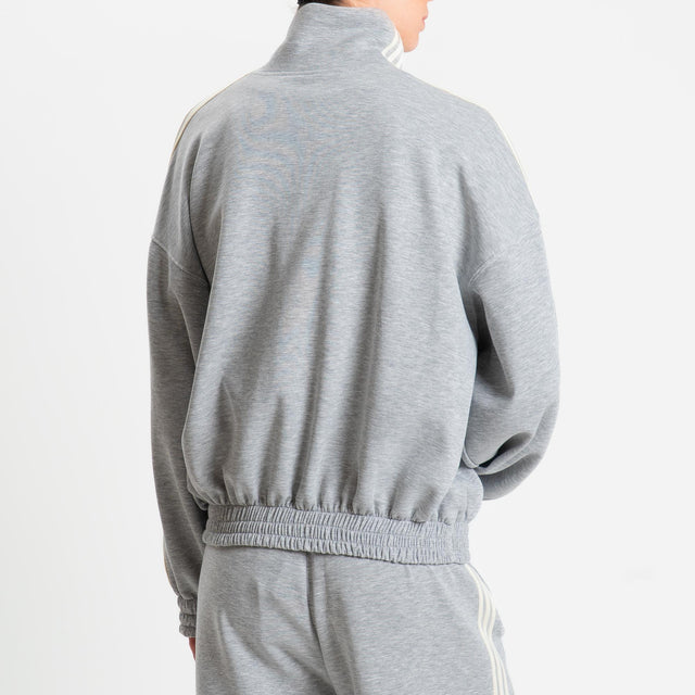 Tensione in-Felpa mandarin bande laterali - grigio