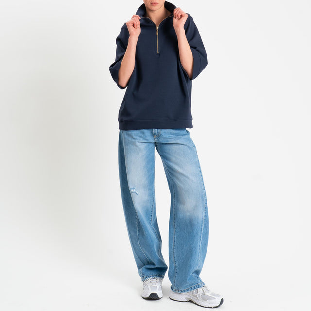 Tensione in-Felpa zip jumper - blu