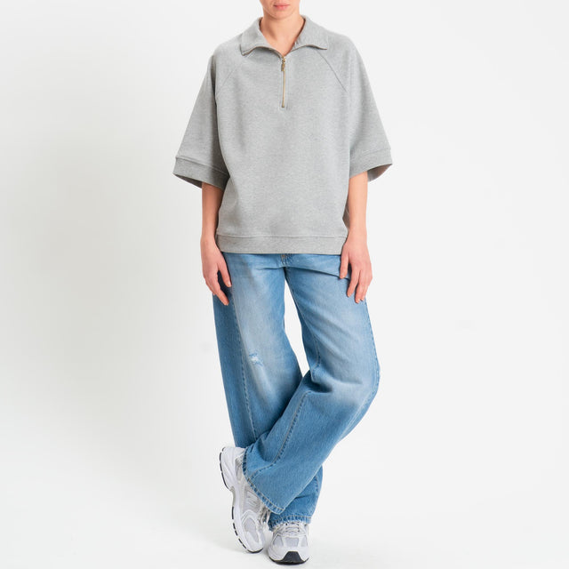 Tensione in-Felpa zip jumper - grigio