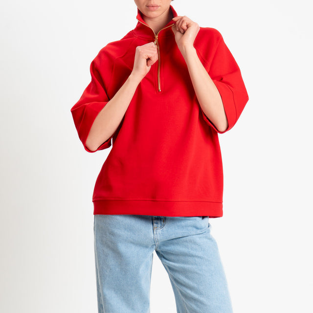 Tensione in-Felpa zip jumper - rosso