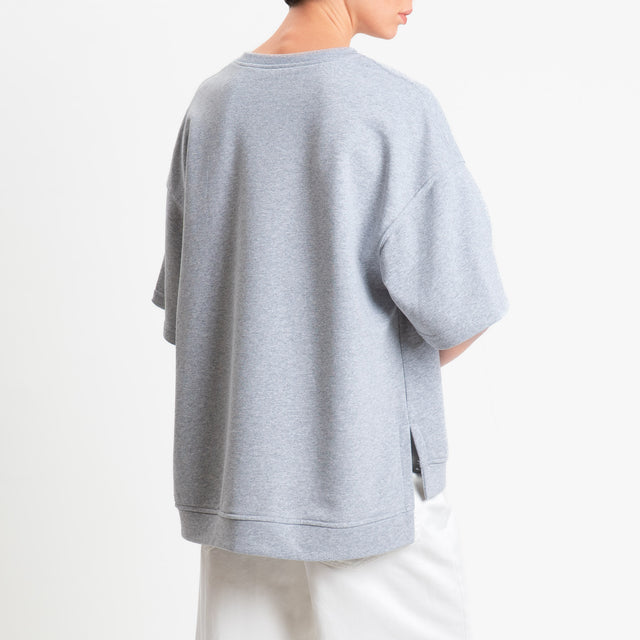 Tensione in-Felpa n5 mezza manica spacchi laterali - grigio/rosa