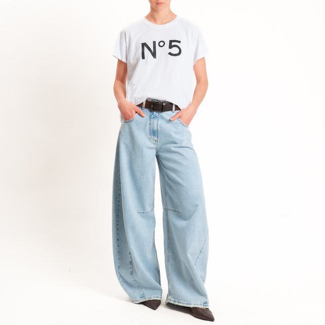 Tensione in-T-shirt girocollo n.5 - bianco/nero