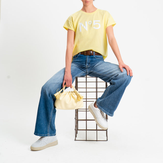 Tensione in-T-shirt girocollo n.5 - giallo/panna