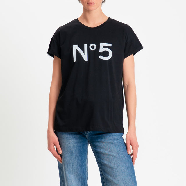 Tensione in-T-shirt girocollo n.5 - nero/panna