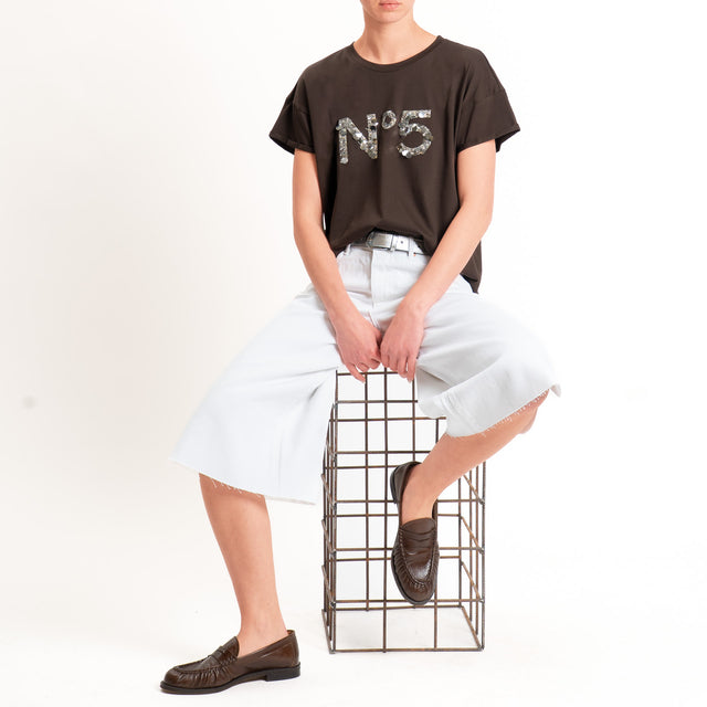 Tensione in-T-shirt n5 in paillettes - moro