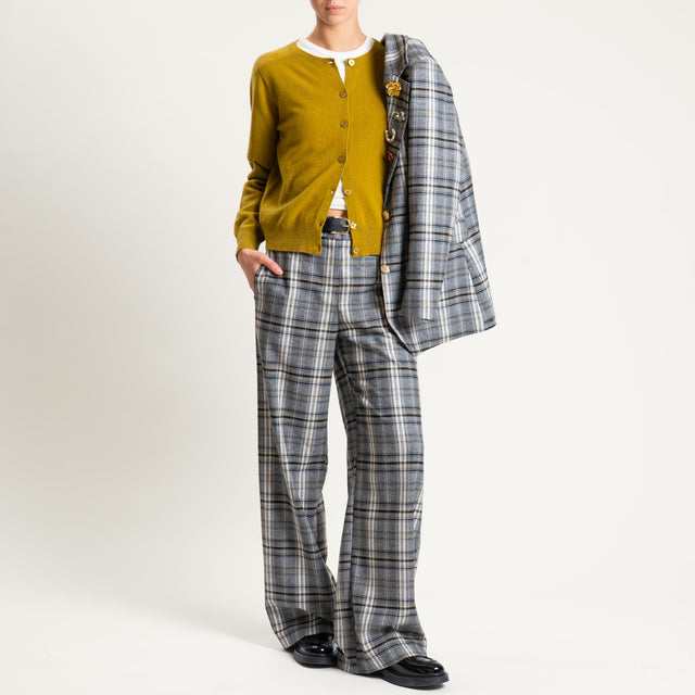 Tensione in-Pantalone check con cintura - grigio/nero/latte
