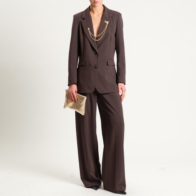 Tensione in-Pantalone con elastico dietro - moro