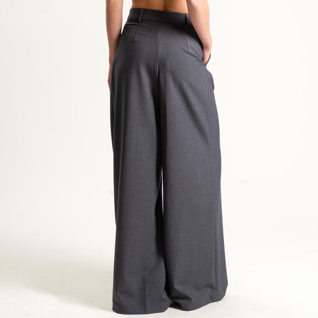 Tensione in-Pantalone wide leg con pince - antracite