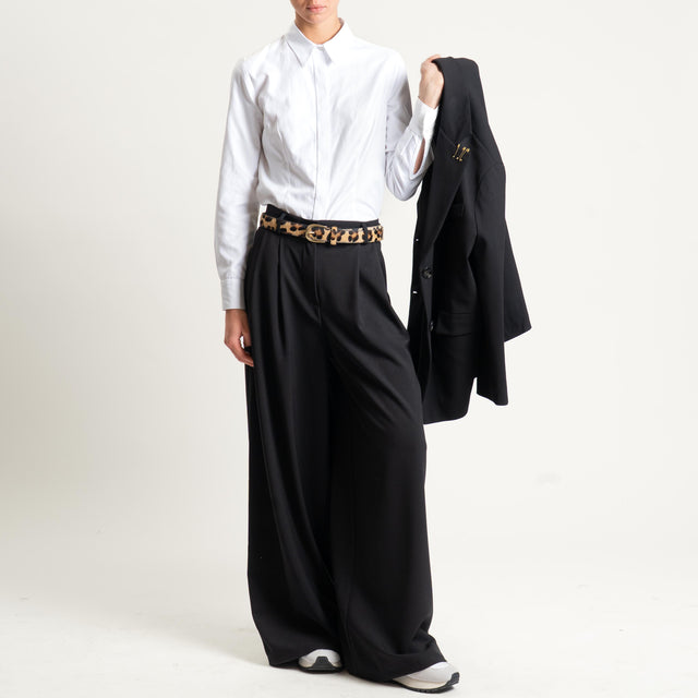 Tensione in-Pantalone wide leg con pince - nero