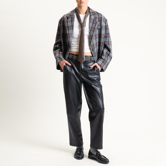 Tensione in-Pantalone similpelle con cintura - nero