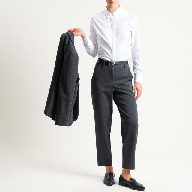 Tensione in-Pantalone punto milano con cintura - grigio