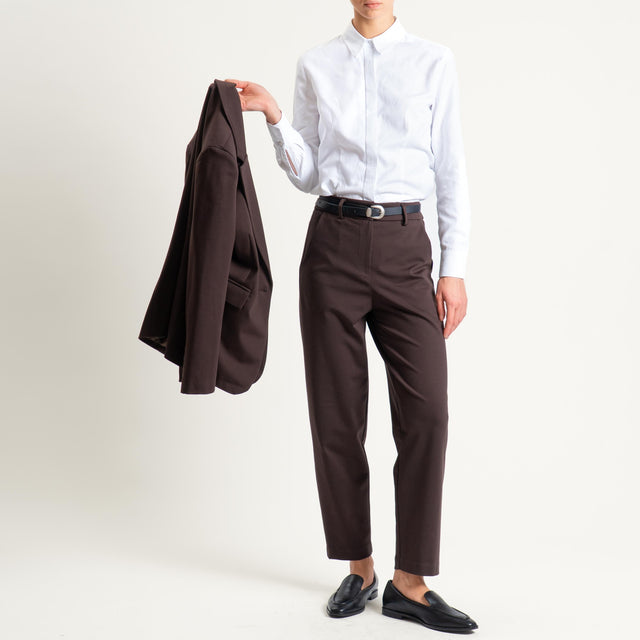 Tensione in-Pantalone punto milano con cintura - moro