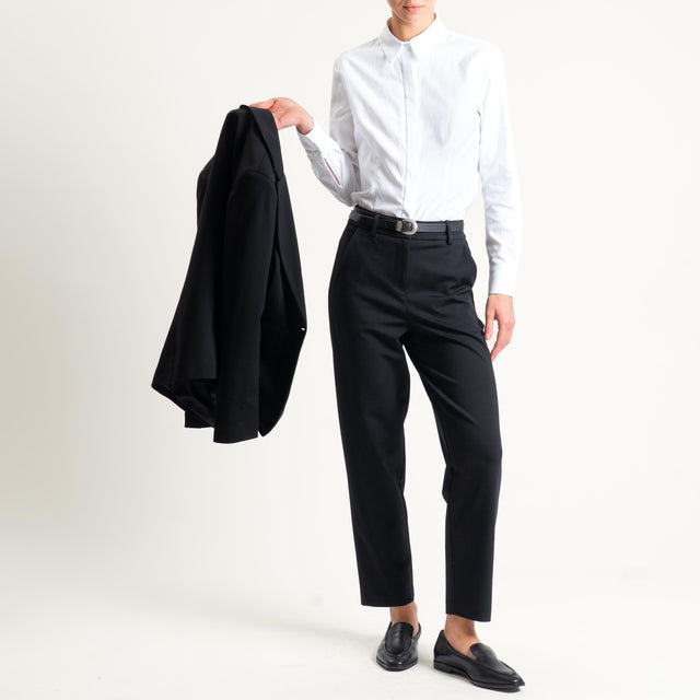 Tensione in-Pantalone punto milano con cintura - nero