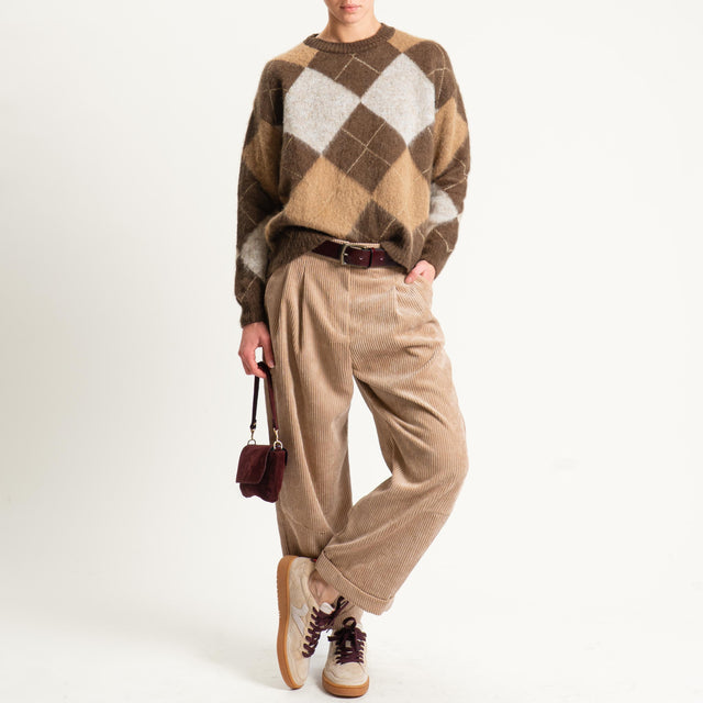 Tensione in-Pantalone velluto 500 righe - camel
