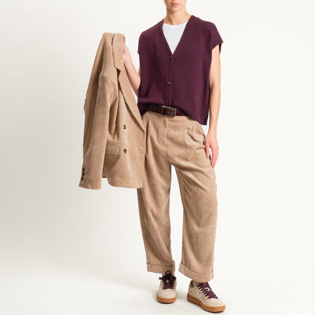 Tensione in-Pantalone velluto 500 righe - camel