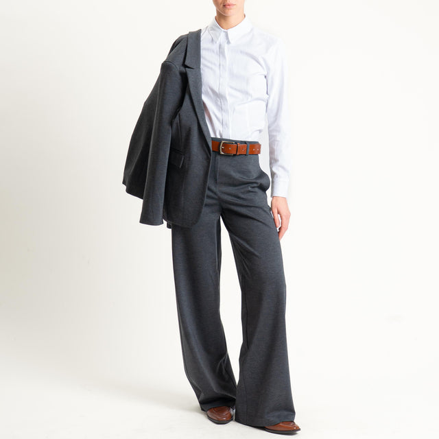 Tensione in-Pantalone wide leg punto milano - grigio