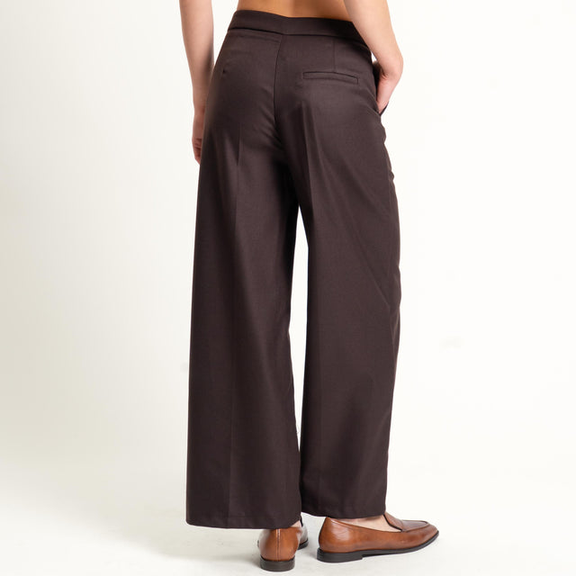 Tensione in-Pantalone flanella in poliviscosa - moro