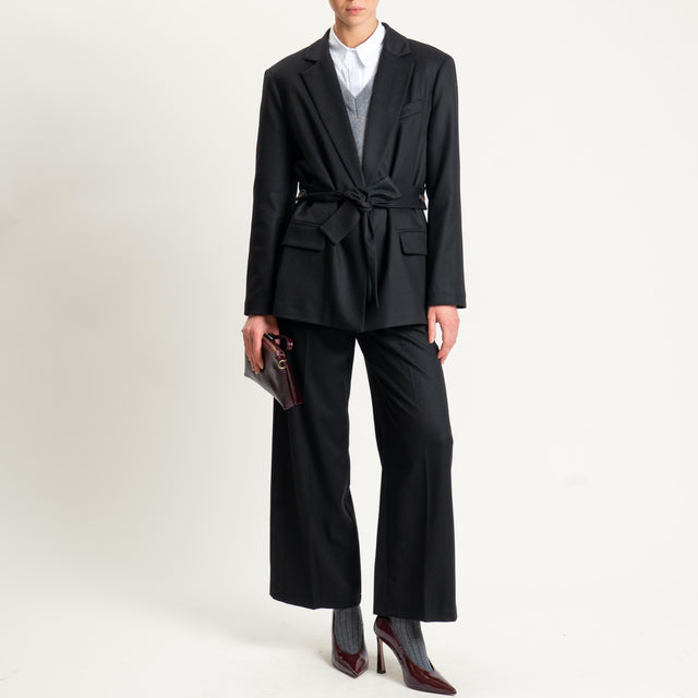 Tensione in-Pantalone flanella in poliviscosa - nero