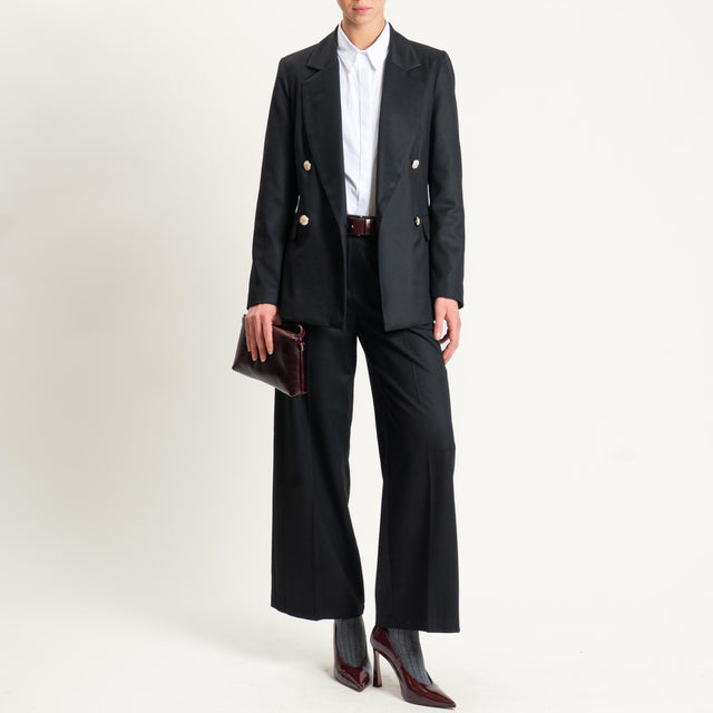 Tensione in-Pantalone flanella in poliviscosa - nero