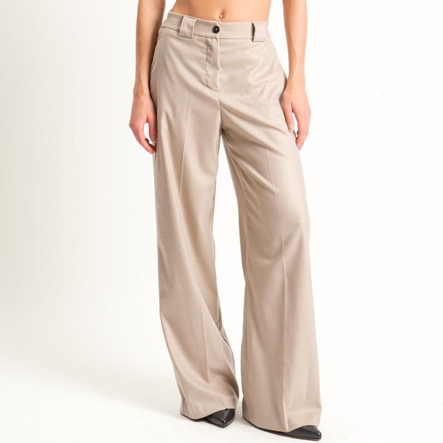 Tensione in-Pantalone flanella elastico dietro - cacha