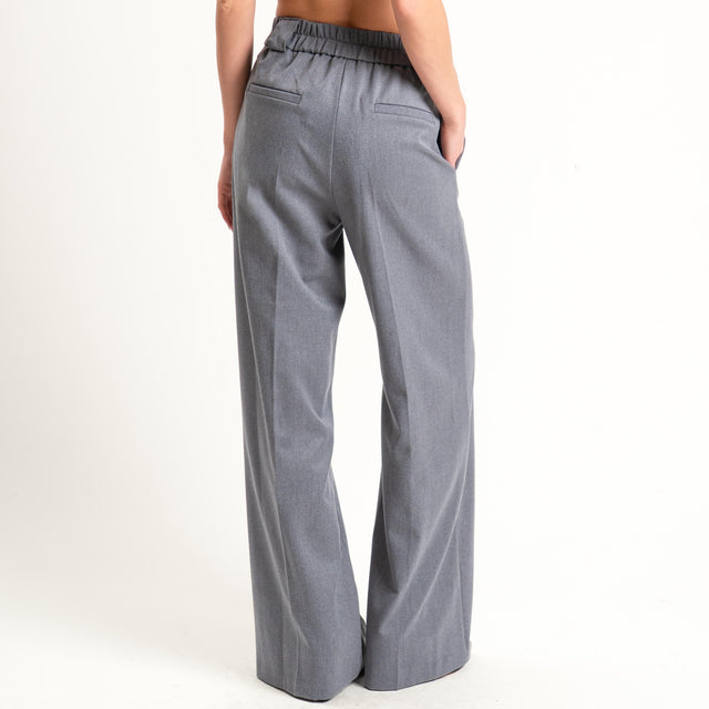 Tensione in-Pantalone flanella elastico dietro straight fit - grigio