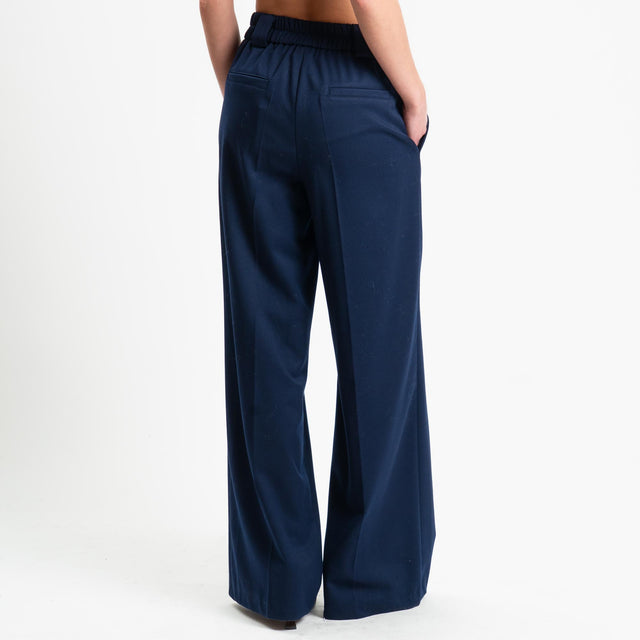 Tensione in-Pantalone flanella elastico dietro - blu