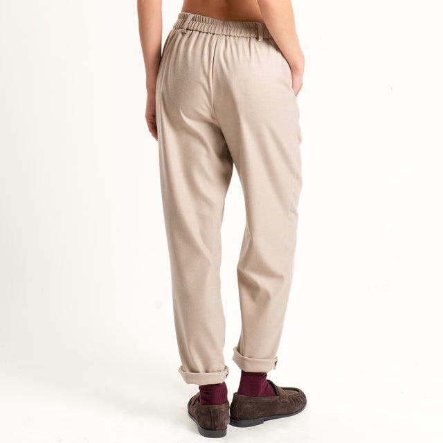 Tensione in-Pantalone flanella carrot fit elastico - cacha