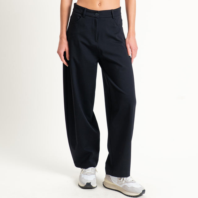 Tensione in-Pantalone barrel fit punto milano - nero