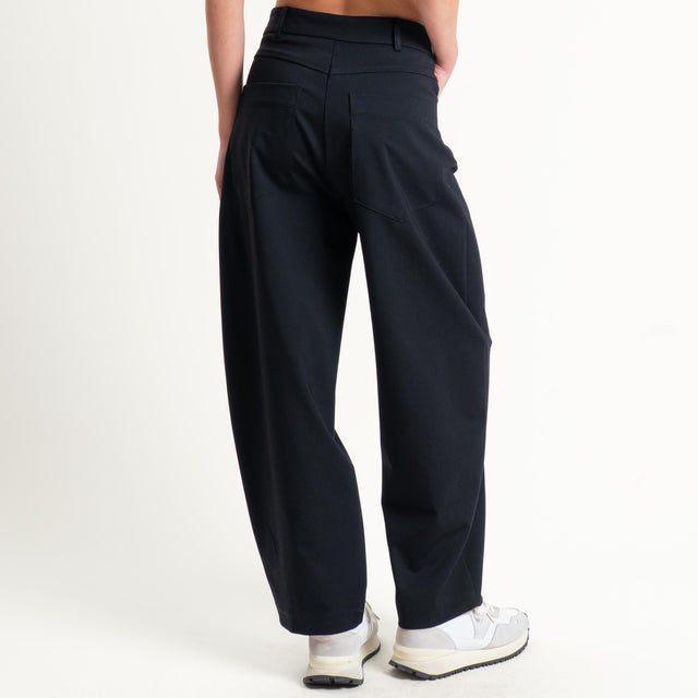 Tensione in-Pantalone barrel fit punto milano - nero