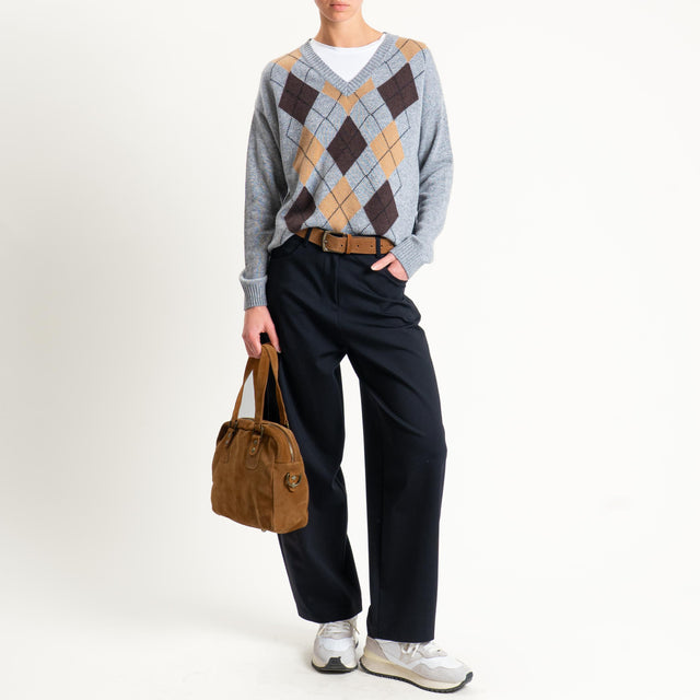 Tensione in-Pantalone barrel fit punto milano - nero