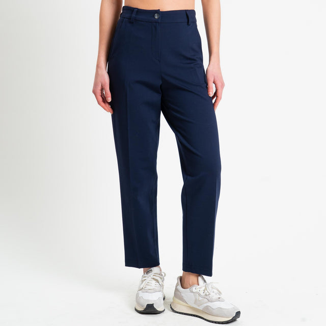 Tensione in-Pantalone punto milano elastico dietro - blu