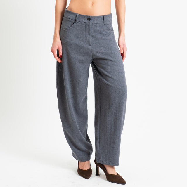 Tensione in-Pantalone barrel in flanella - grigio