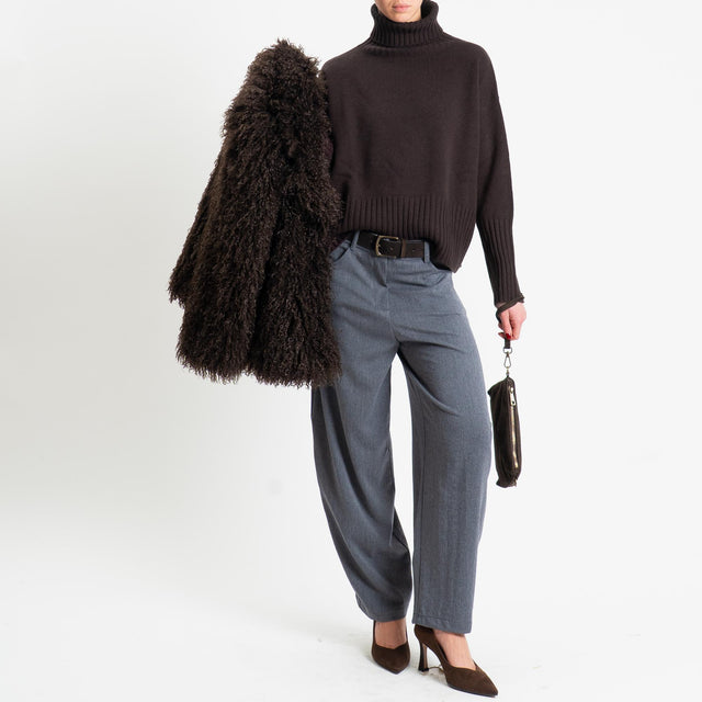 Tensione in-Pantalone barrel in flanella - grigio