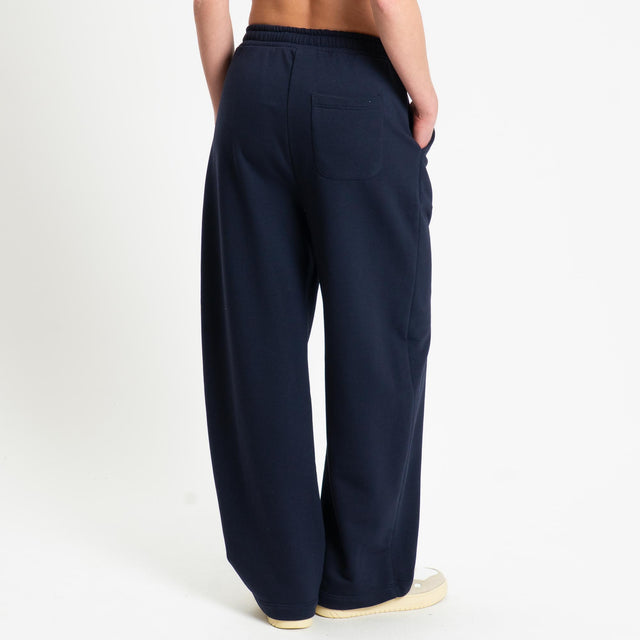 Tensione in-Pantalone in felpa con coulisse - blu