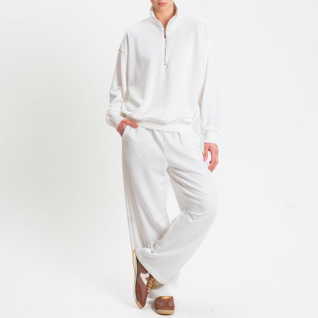 Tensione in-Pantalone in felpa con coulisse - panna