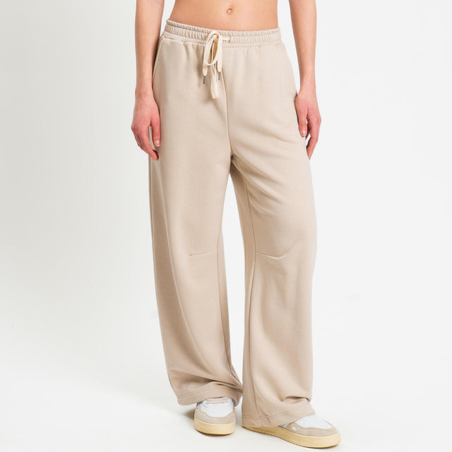 Tensione in-Pantalone in felpa con coulisse - beige